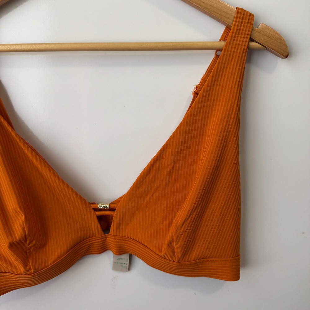 Dorina Ribbed‎ Bralette Plunge Adjustable Straps Orange 2XL - Picture 4 of 5